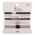 "Unity" Black with Silver Hair Tie Bracelets