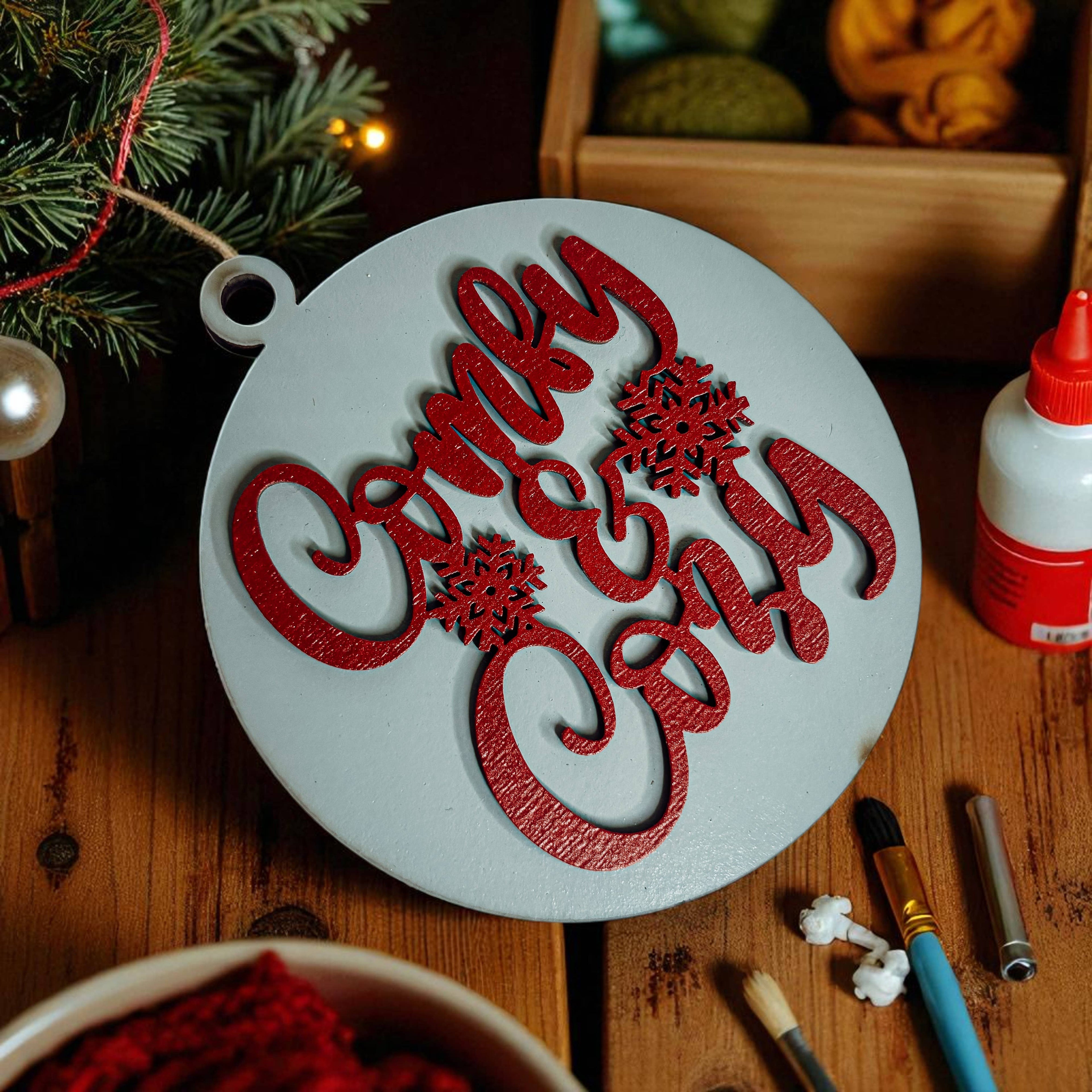 Hanging Christmas Decor + Handmade Wooden Ornament Funny
