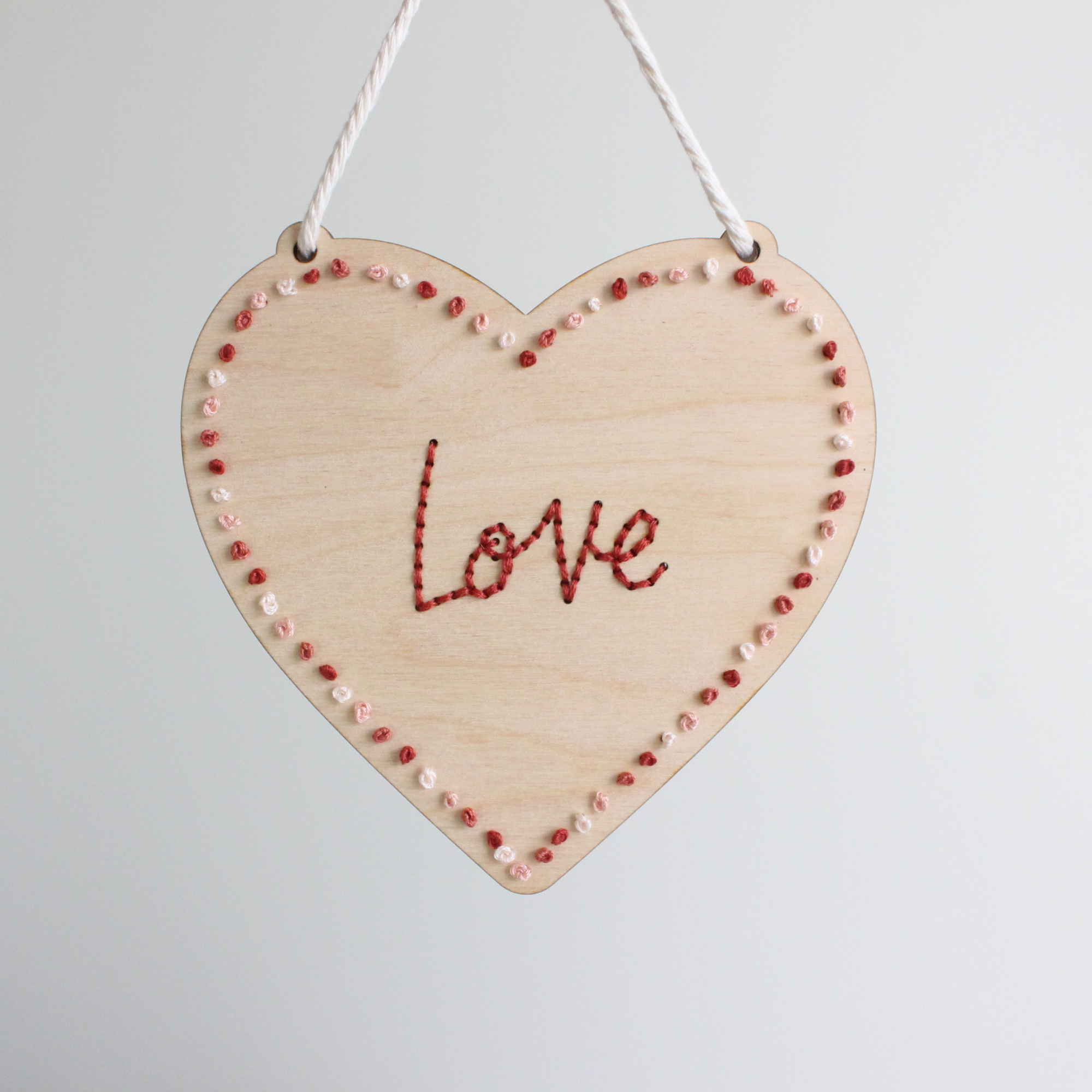 Heart Love Embroidery Kit – Hanging Wall Decor Craft