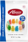 Albanese Sour Gummi Bears 12 Flavor, 7.0oz, 12ct Case