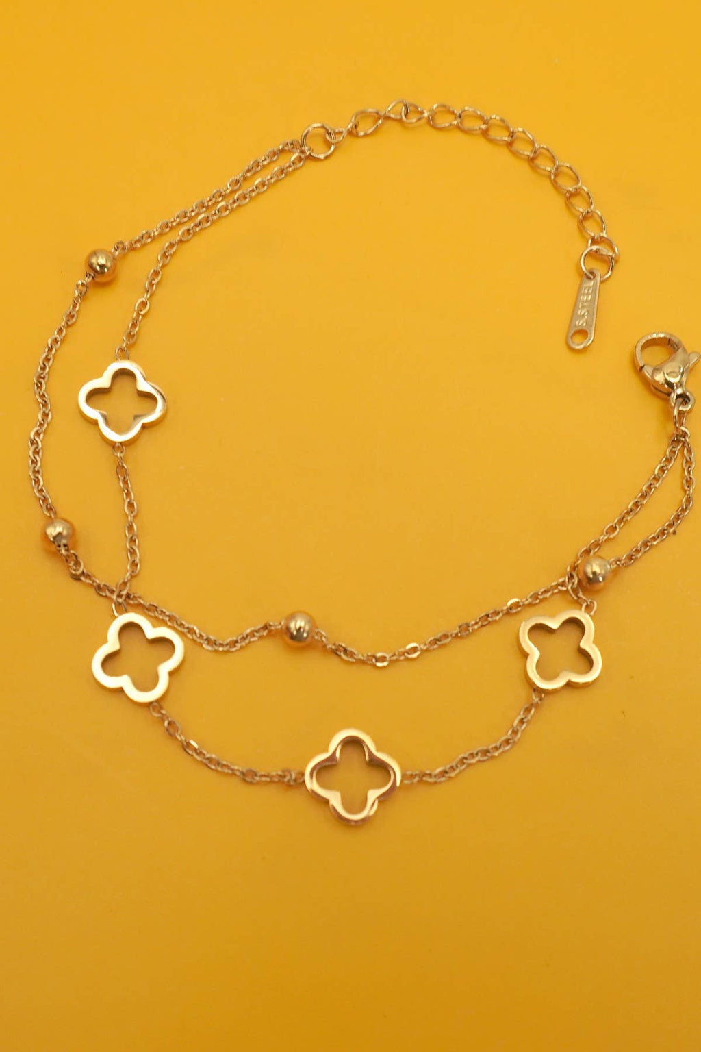 18K STAINLESS STEEL TARNISH FREE CLOVER BRACELET | 40B5174