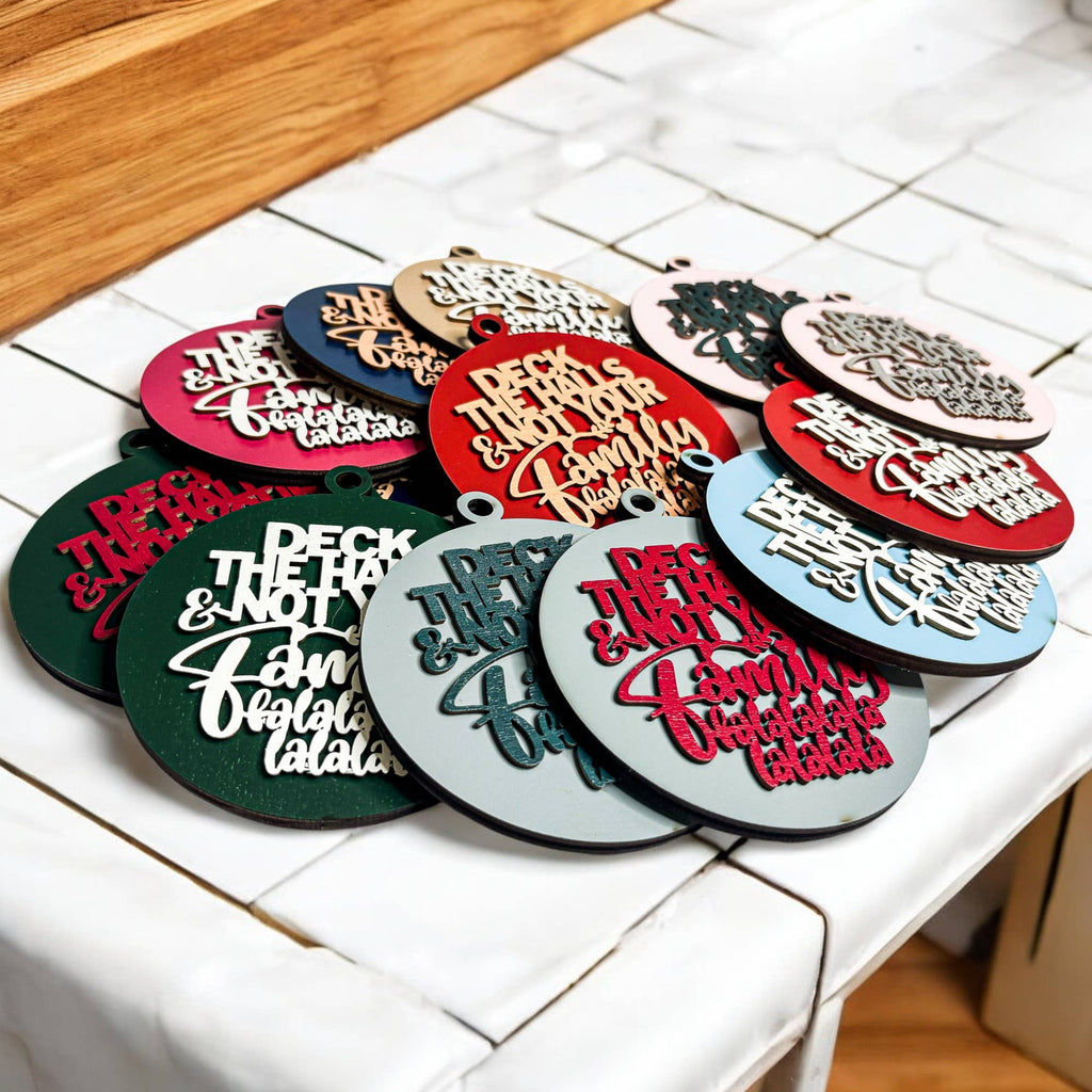 Hanging Christmas Decor + Handmade Wooden Ornament Funny