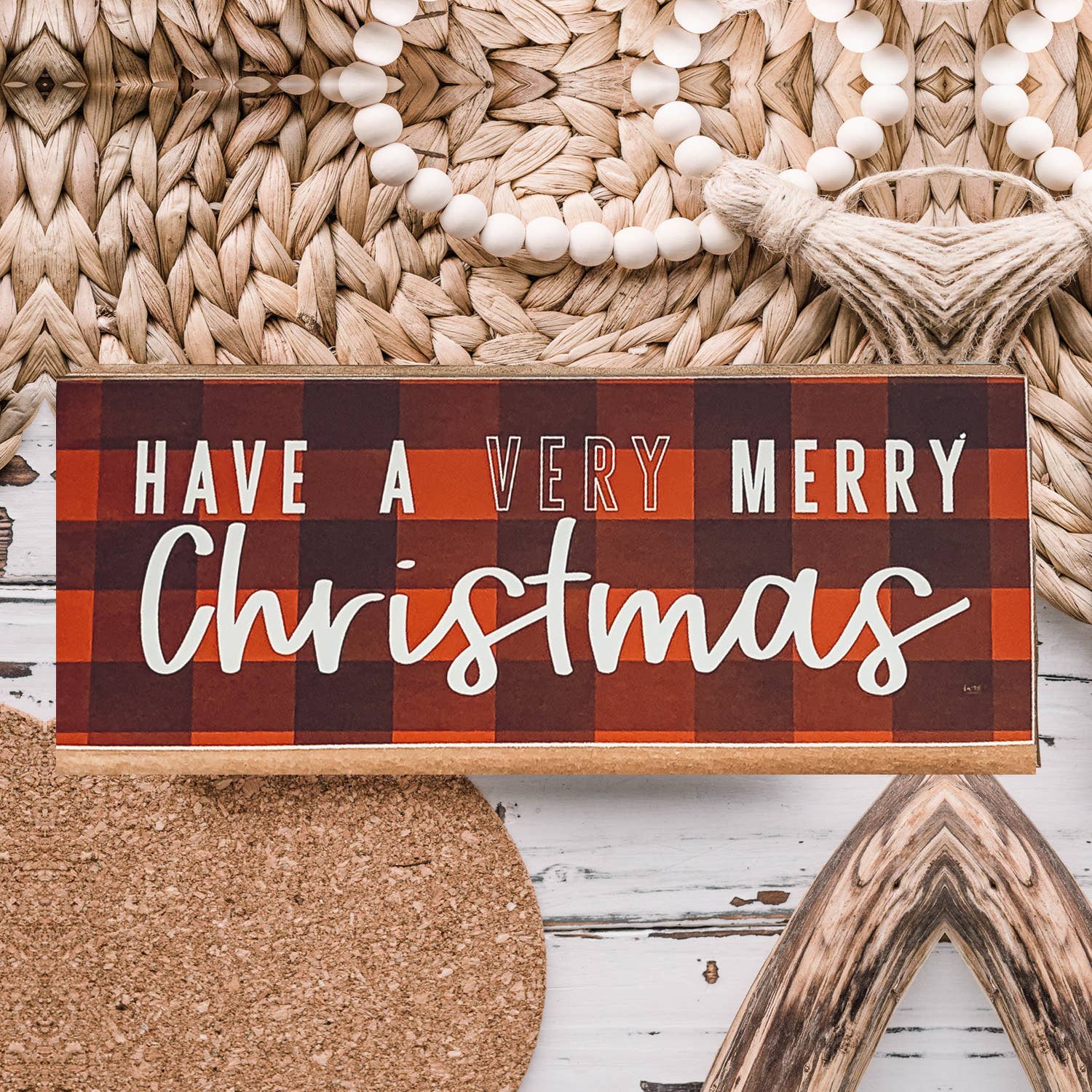 Merry Christmas to all & to all a Good Night Sign, Red Decor