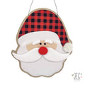 Christmas Santa Burlap Burlap Puffy Wall Hanging Rustic Porch Door Décor  20"x17.5"