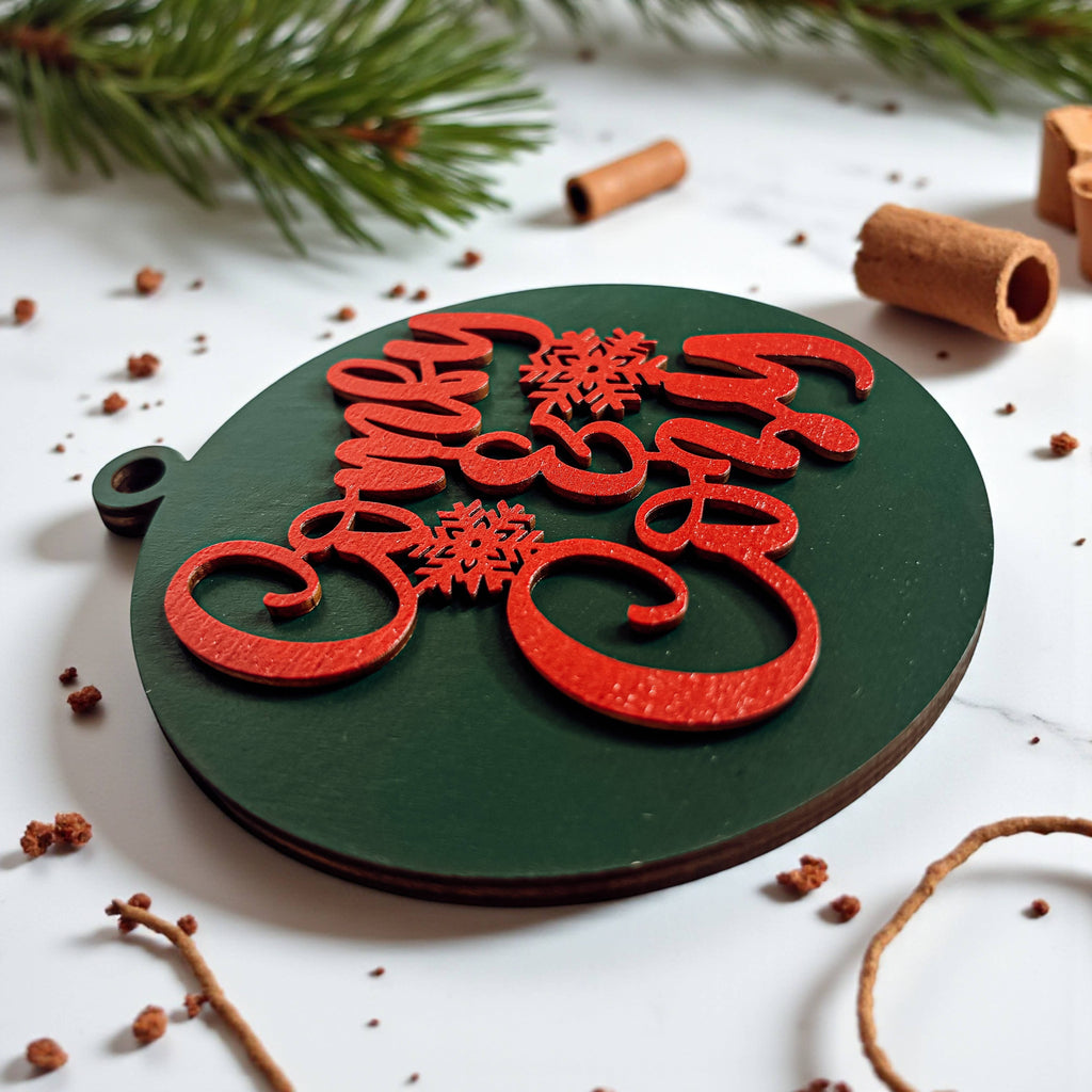 Hanging Christmas Decor + Handmade Wooden Ornament Funny