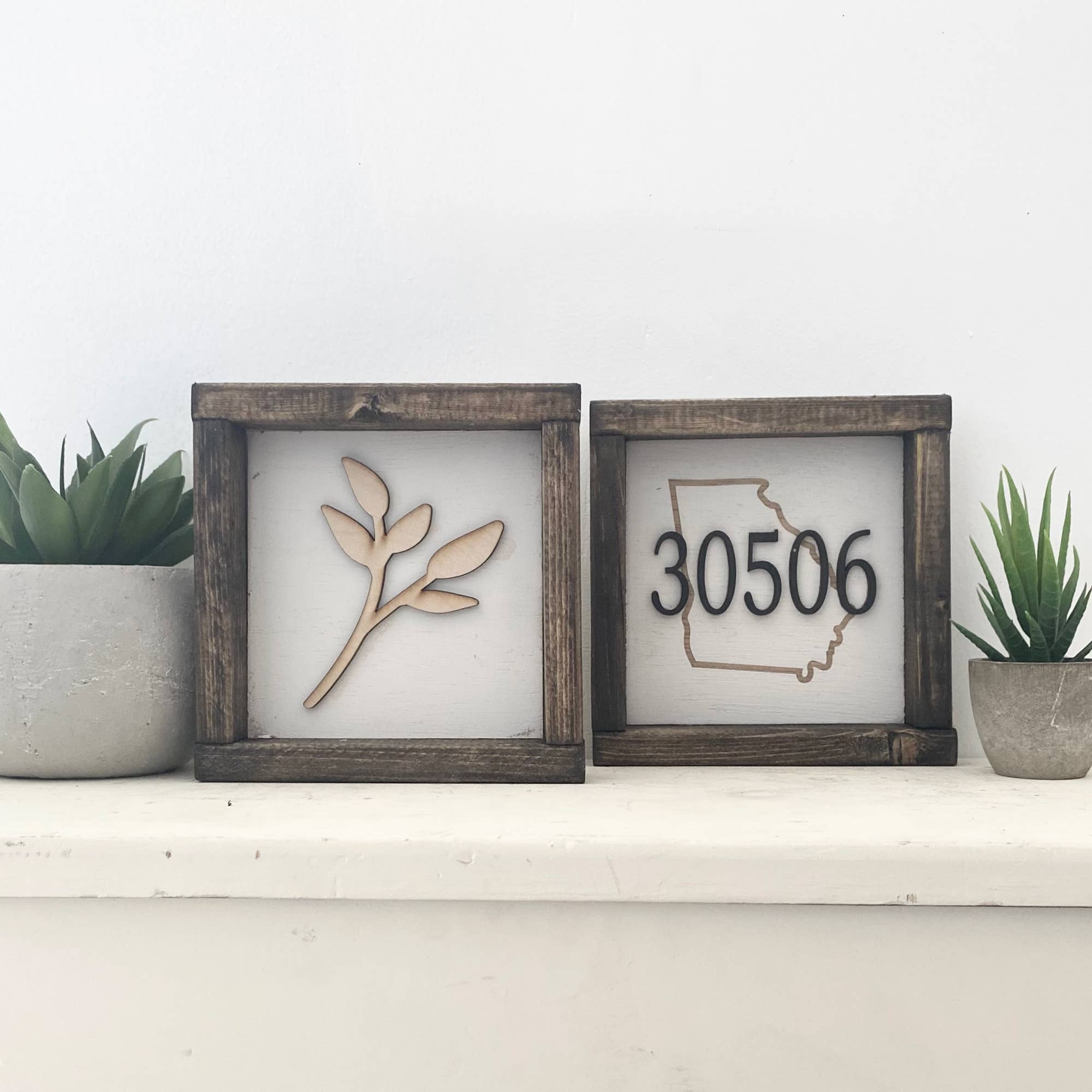 7x7 "Any" Zip Code Sign - State Outline- 3D Wood Sign