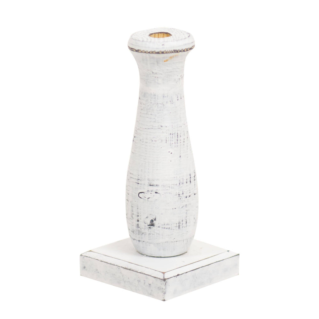 Curvy White Spindle Flower HOlder