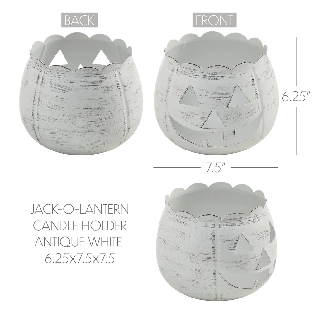 Antique White Jack-O'-Lantern Tealight Holder, Fall Decor