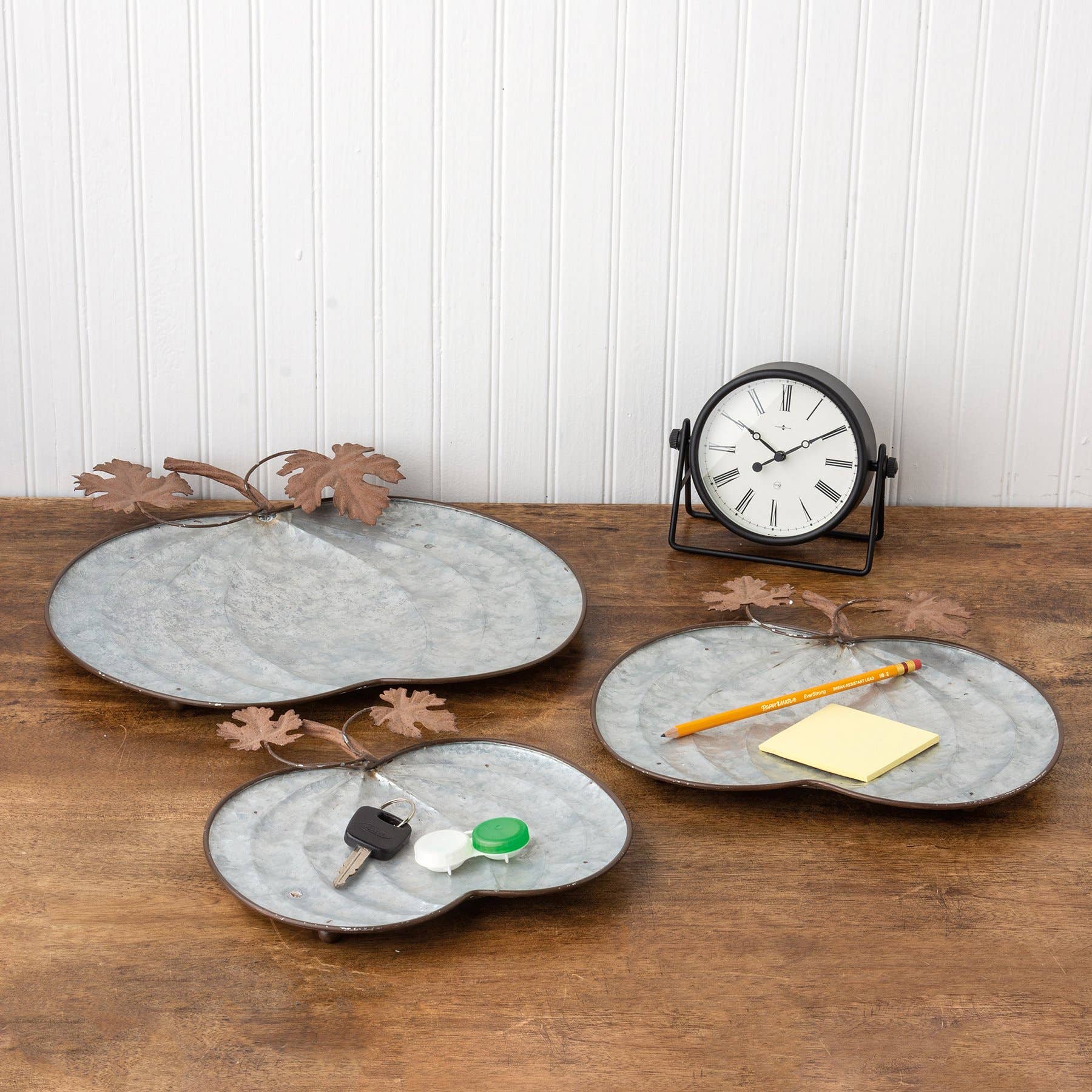Galvanized Pumpkins Tray Set