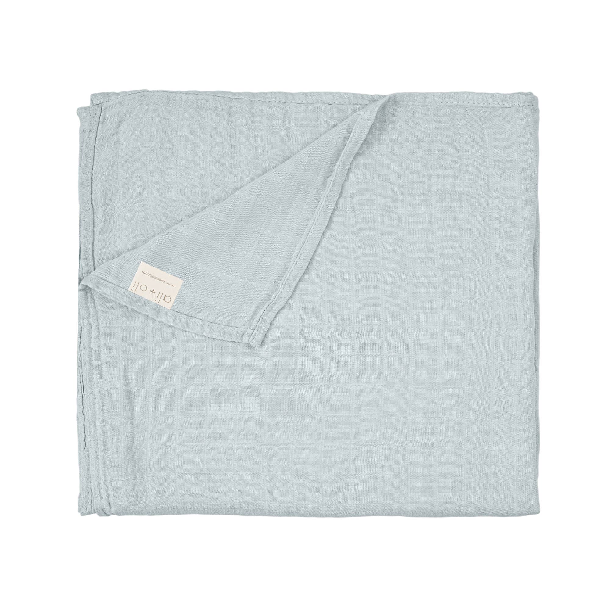 Bamboo Muslin Swaddle Blanket (Misty Sky)
