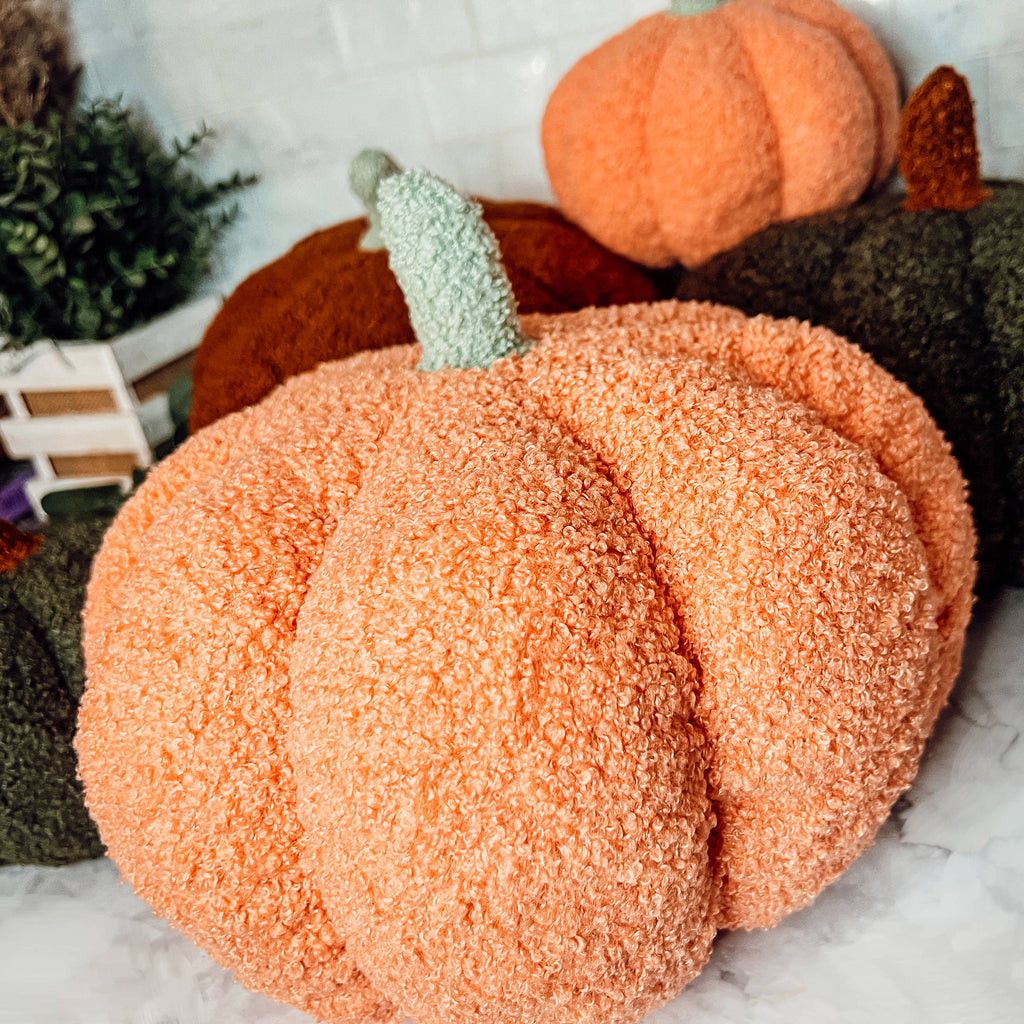 Neutral Fall + Halloween Home Decor, Cute Cotton Pumpkins BW
