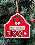 Rustic Barn Christmas Ornament - Happy Holidays Ornament