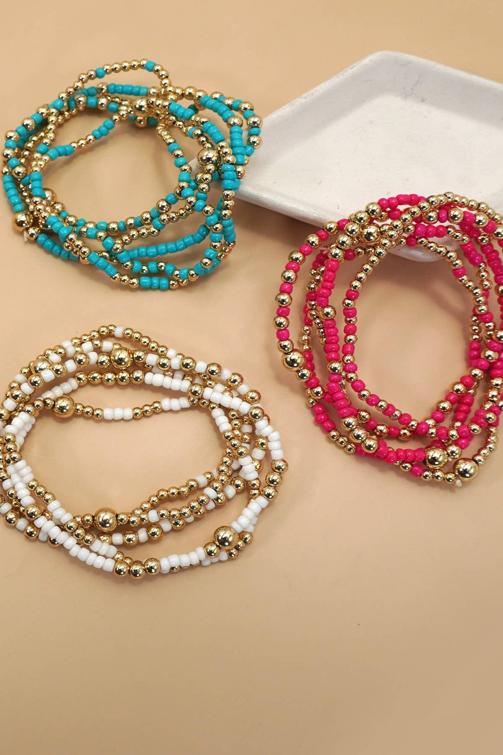 MULTI LAYER BALL CHAIN BEADED BRACELET | 40B5177