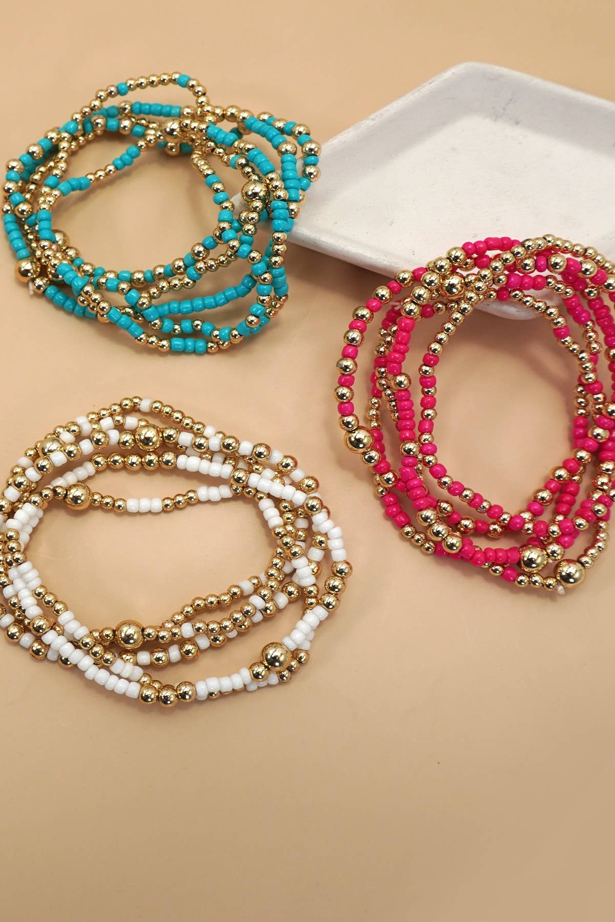 MULTI LAYER BALL CHAIN BEADED BRACELET | 40B5177