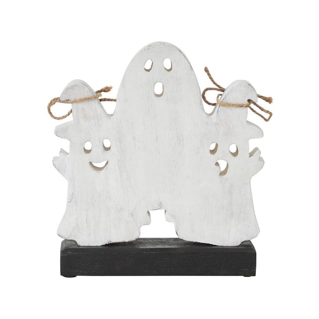 Wood Ghost Figurine 8.5" Rustic Farmhouse Halloween Decor