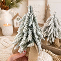 Christmas Trees with Snow, Holiday Mantle & Shelf Home Decor
