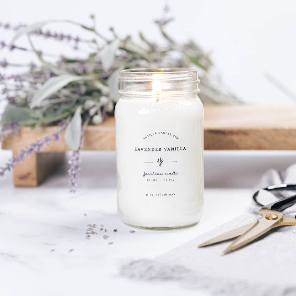 Lavender Vanilla - Soy Wax Mason Jar Candle