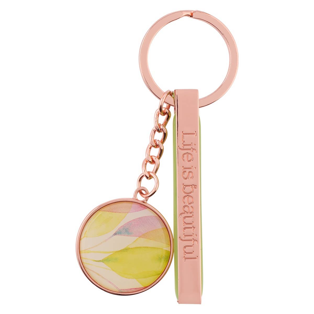 Keychain in Tin Citrus Leaves Beautiful