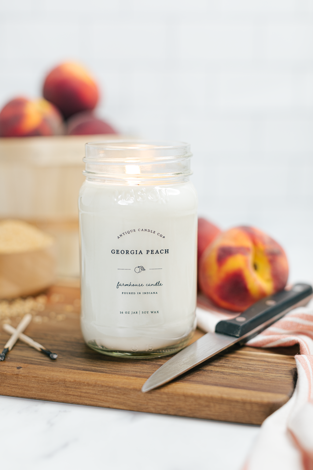 Georgia Peach - Soy Wax Mason Jar Candle