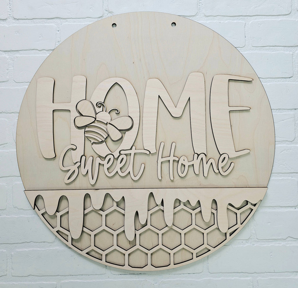 DIY Home Sweet Home Honeycomb Bee Door Hanger