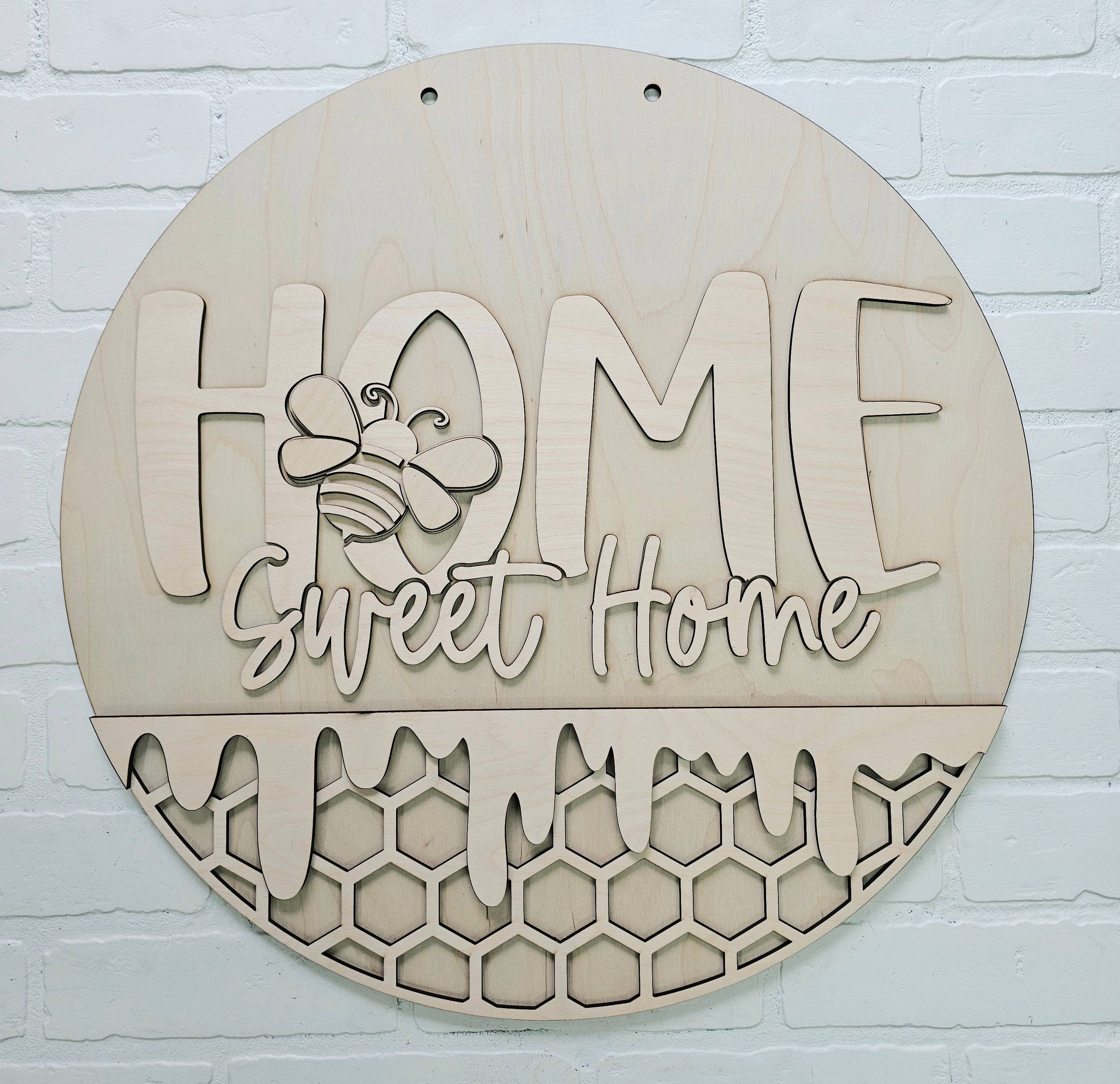 DIY Home Sweet Home Honeycomb Bee Door Hanger