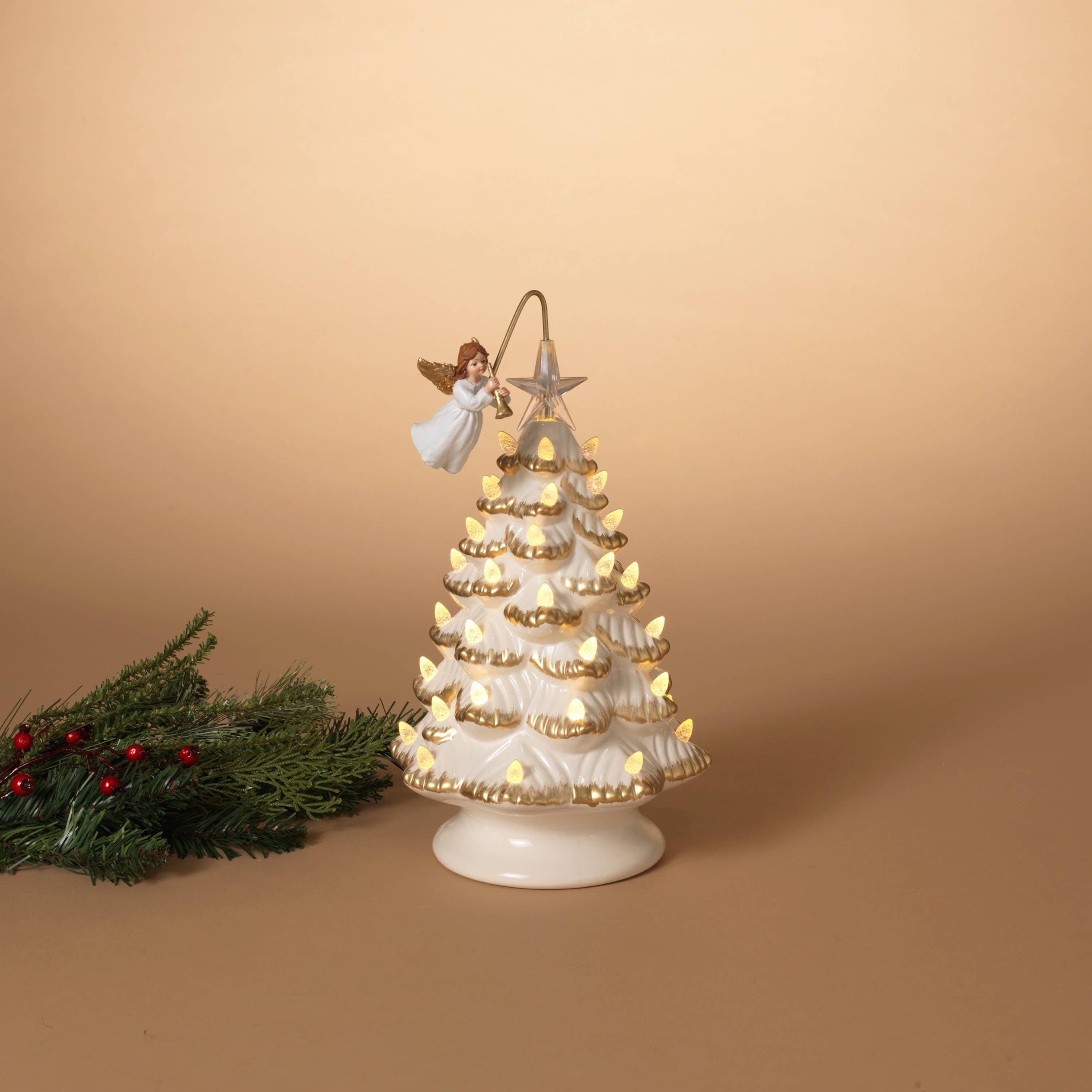 Christmas 12"H Electric Lighted Ceramic