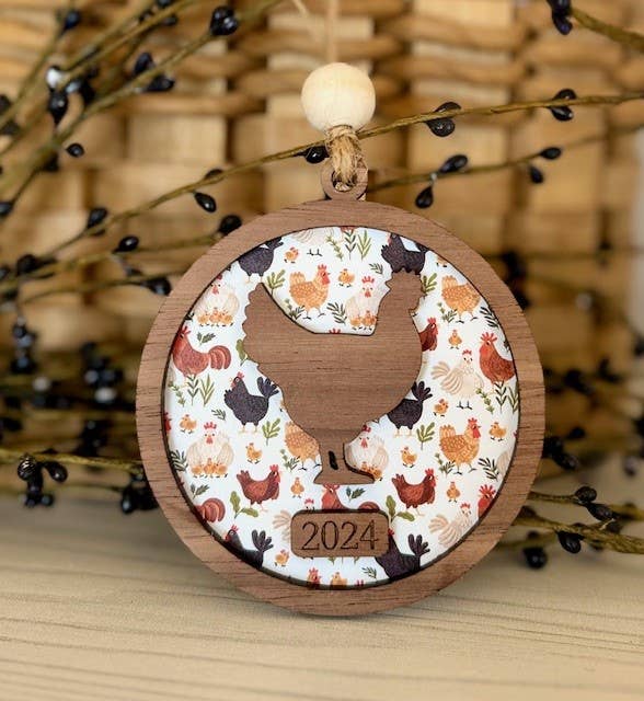 Chicken Christmas Ornament - Farm Theme Tree Ornament