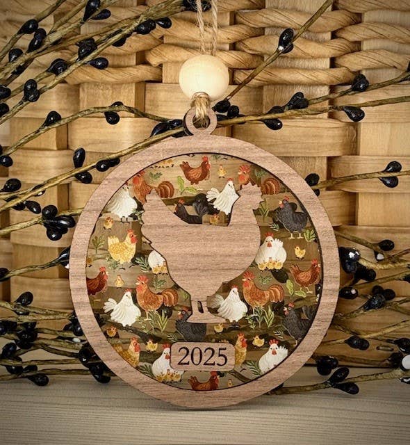 Chicken Christmas Ornament - Farm Theme Tree Ornament