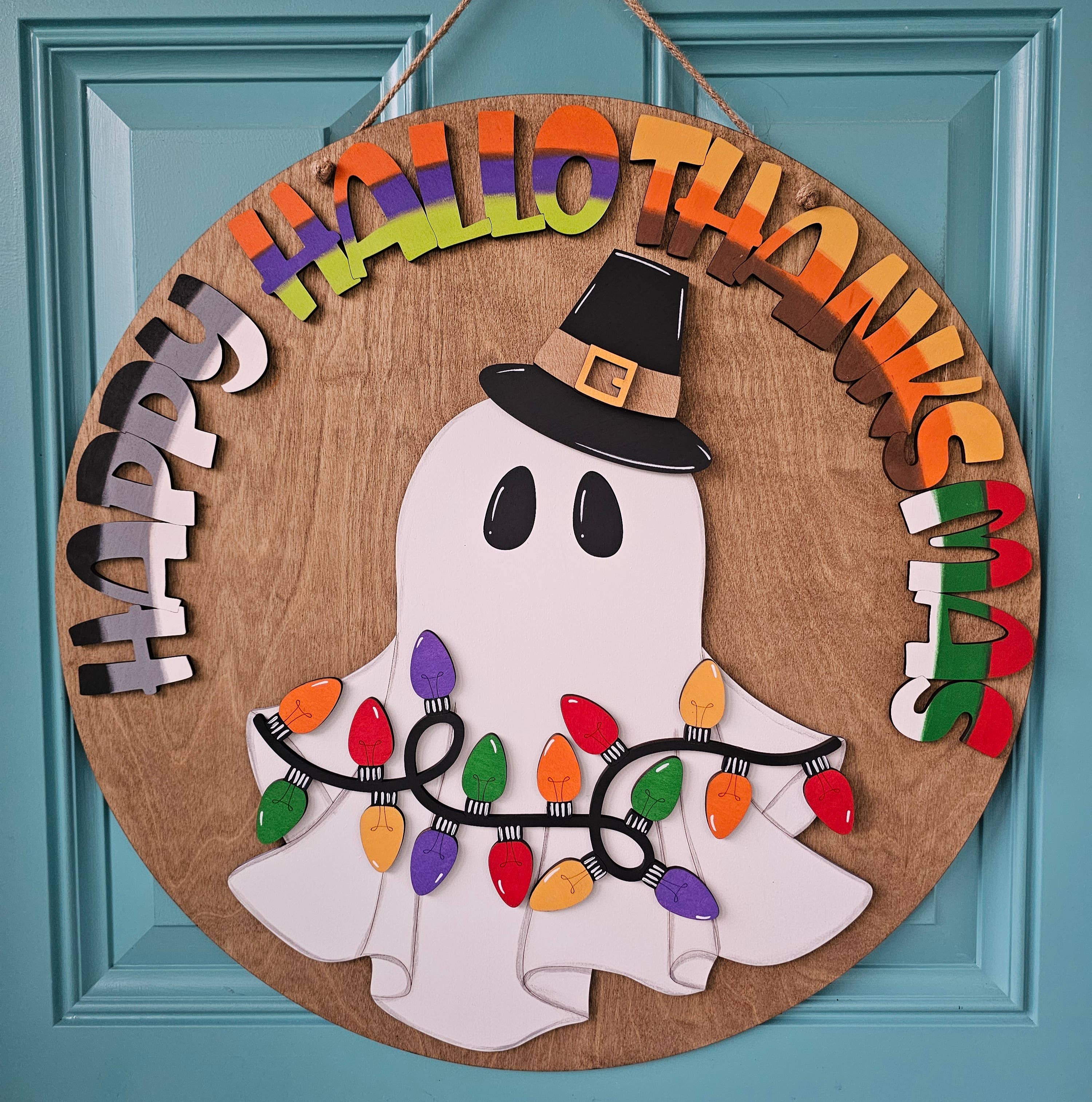DIY Happy Hallothanksmas Door Hanger