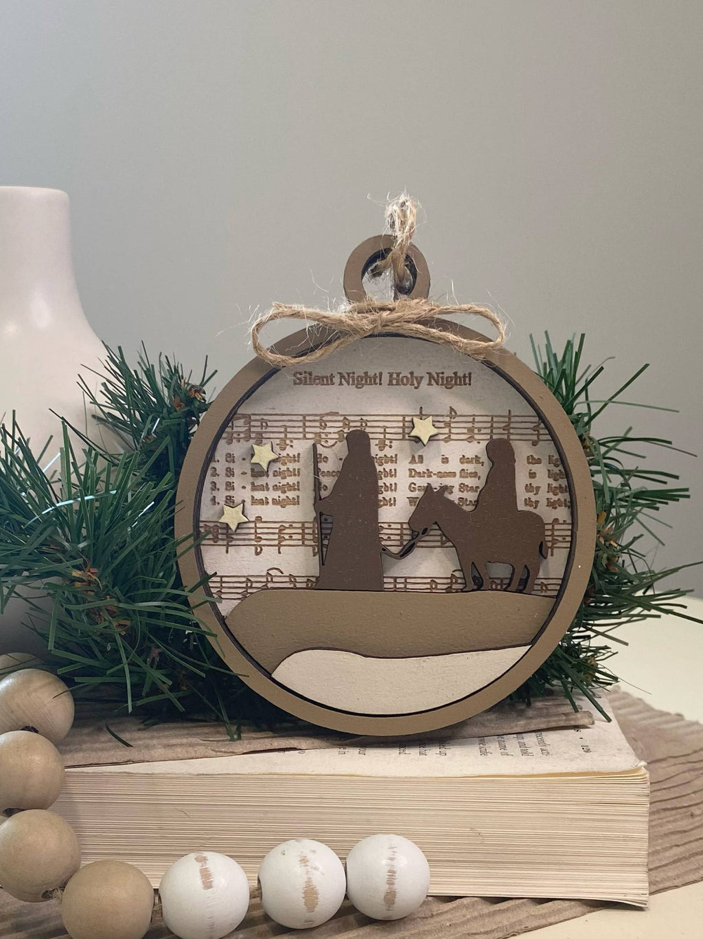 Silent Night Holy Night Ornament or Gift Tag