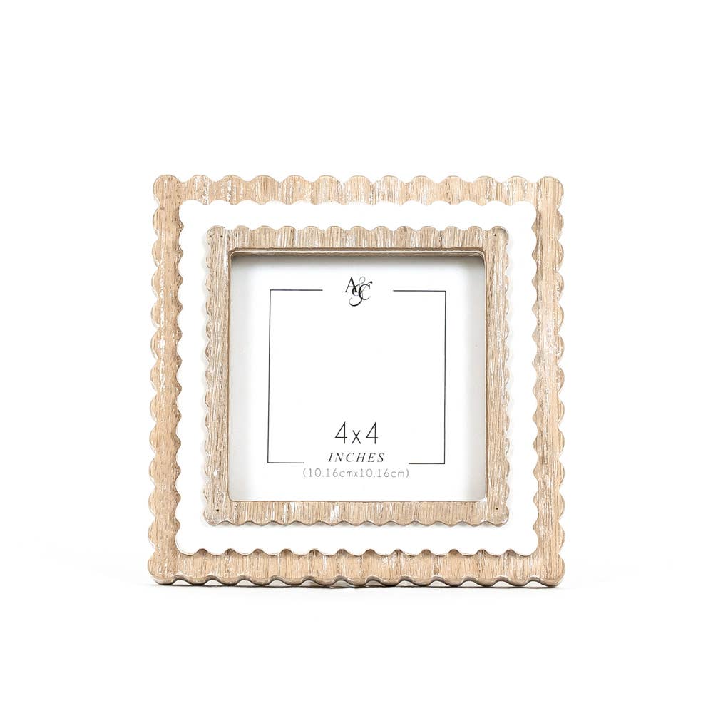 17019 - 6x6x1 wood photo frame (SCALLOP) (4x4) pic 11847