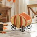 Solid Mango Wood Pumpkin Carriage Fall Display Bowl  11"