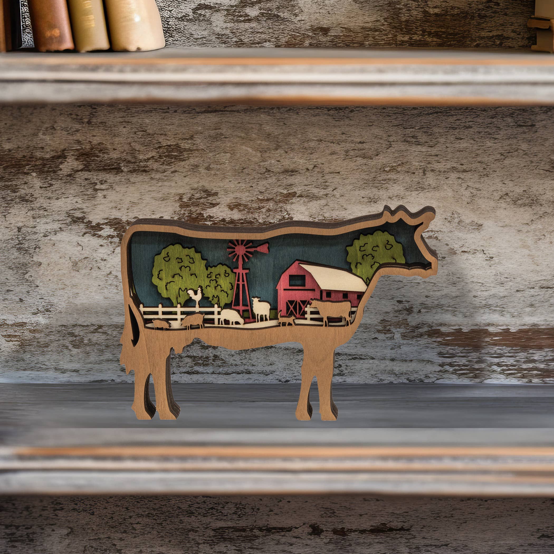 Cow Farm Scene Sitter