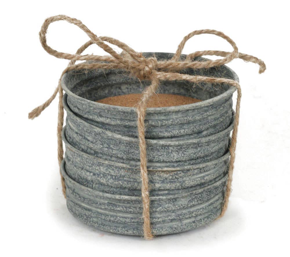 Set of Four Mason Jar Lid Coasters - Happy Camper