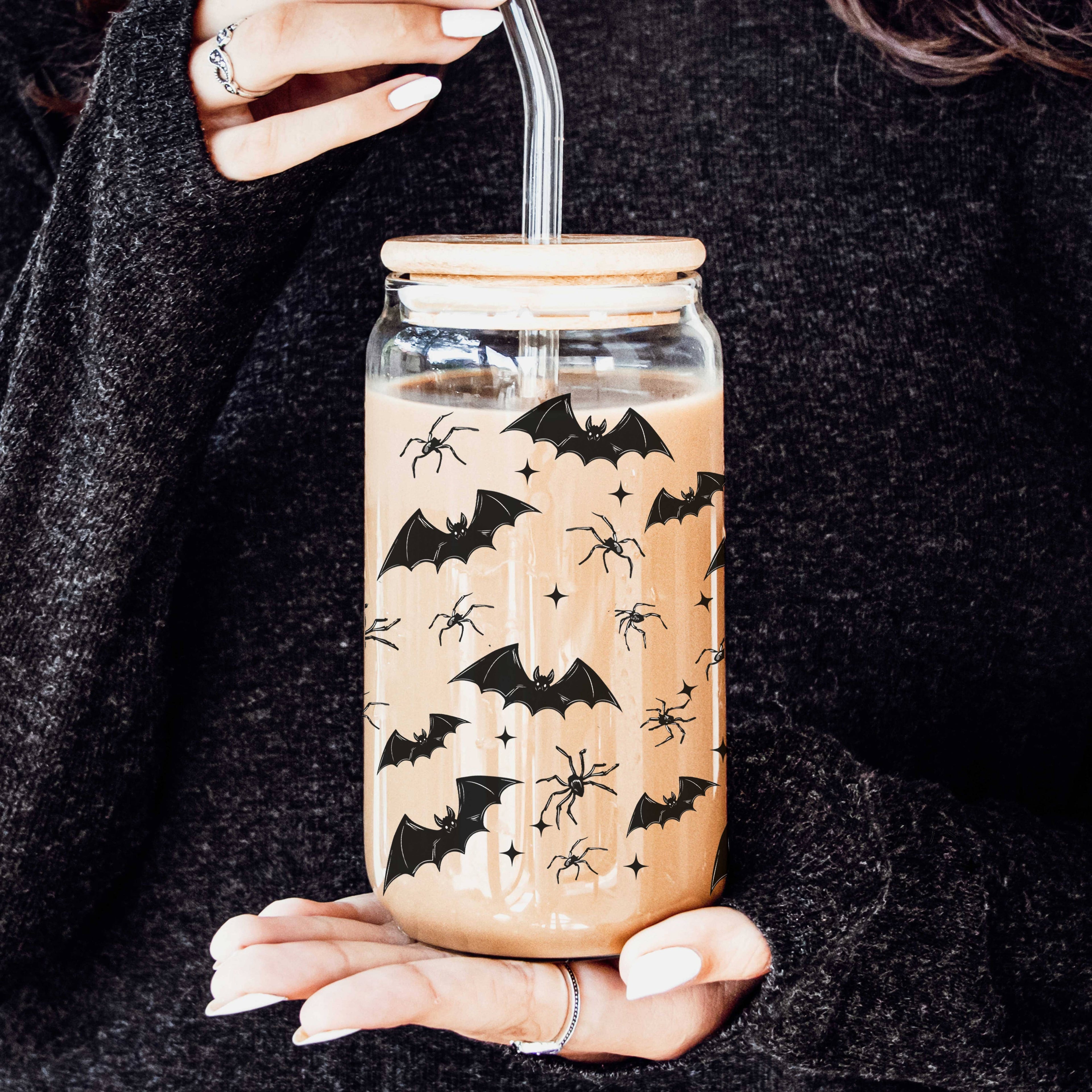 Halloween Tumblers Cute Fall Glass Cup Gifts & Kitchen Decor