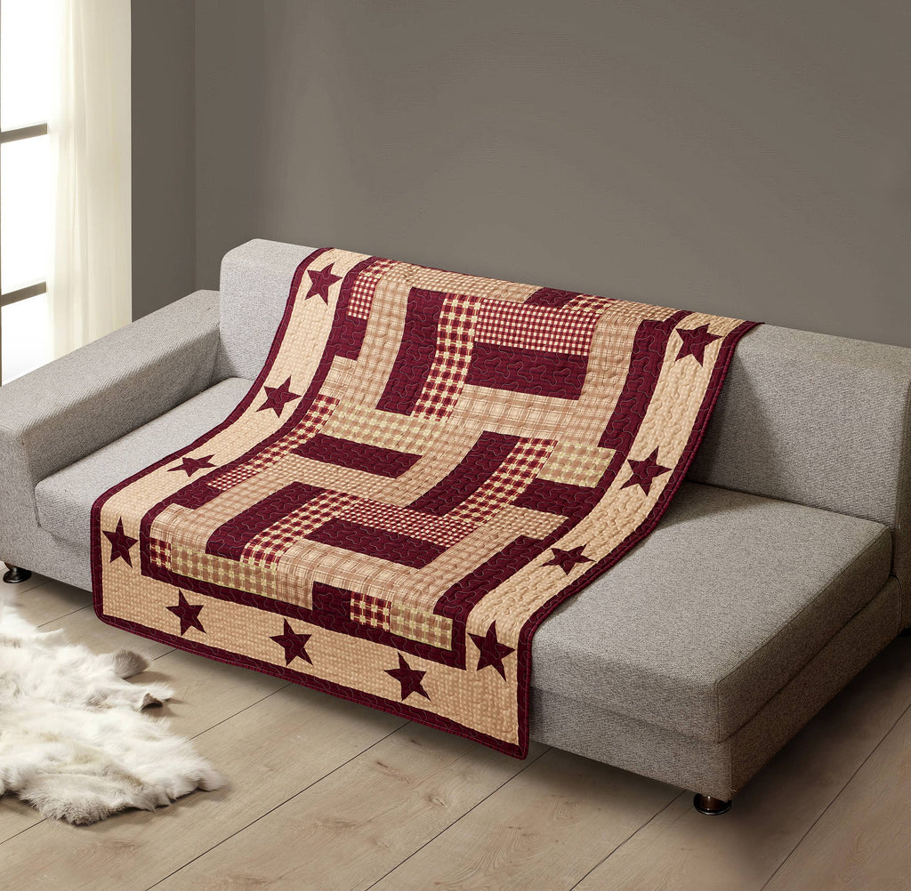 Homestead Red Star Quilted Throw