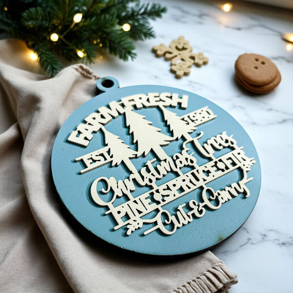Hanging Christmas Decor + Handmade Wooden Ornament Funny