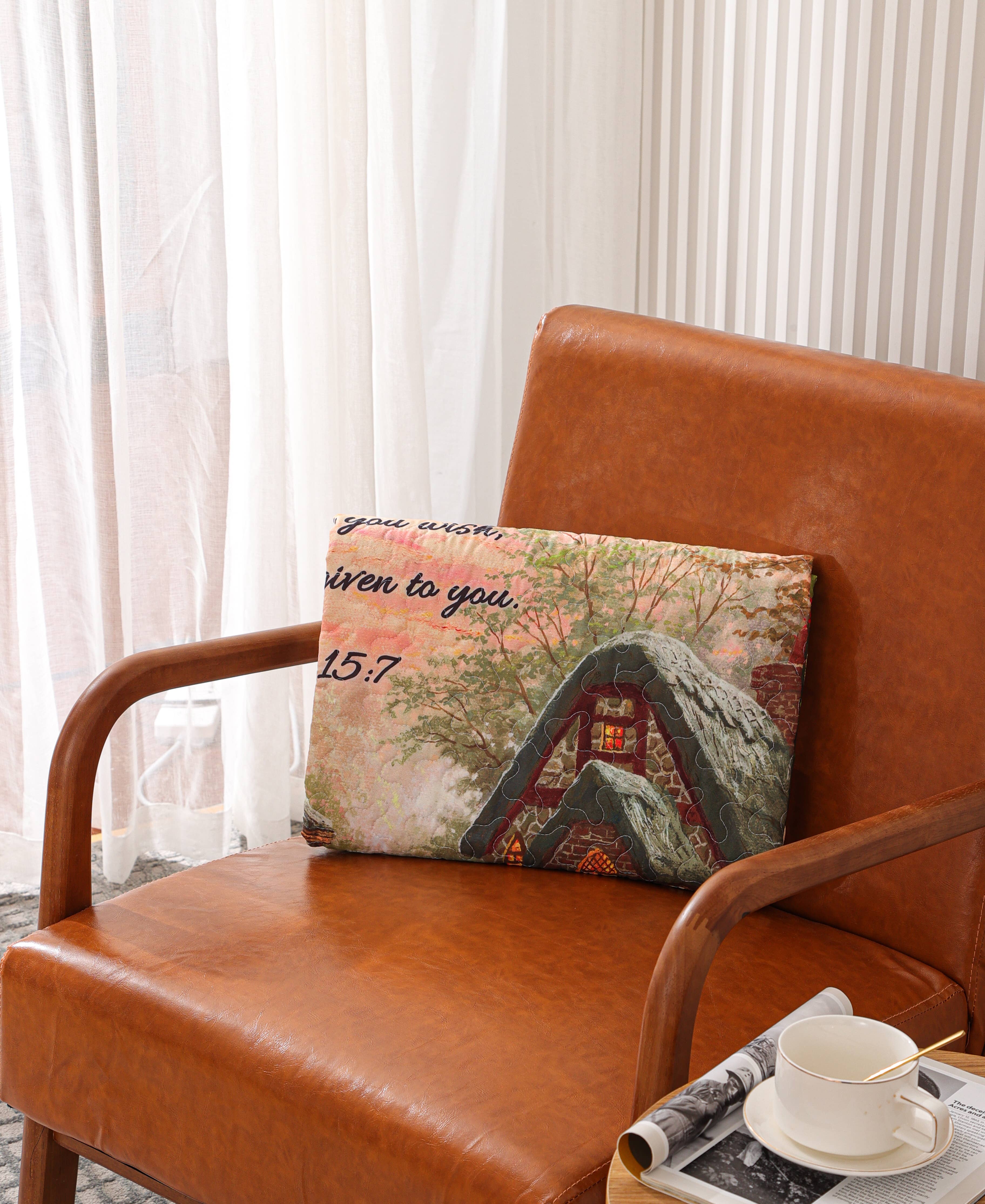 Cottage Scripture Inspirational Quilted Throw