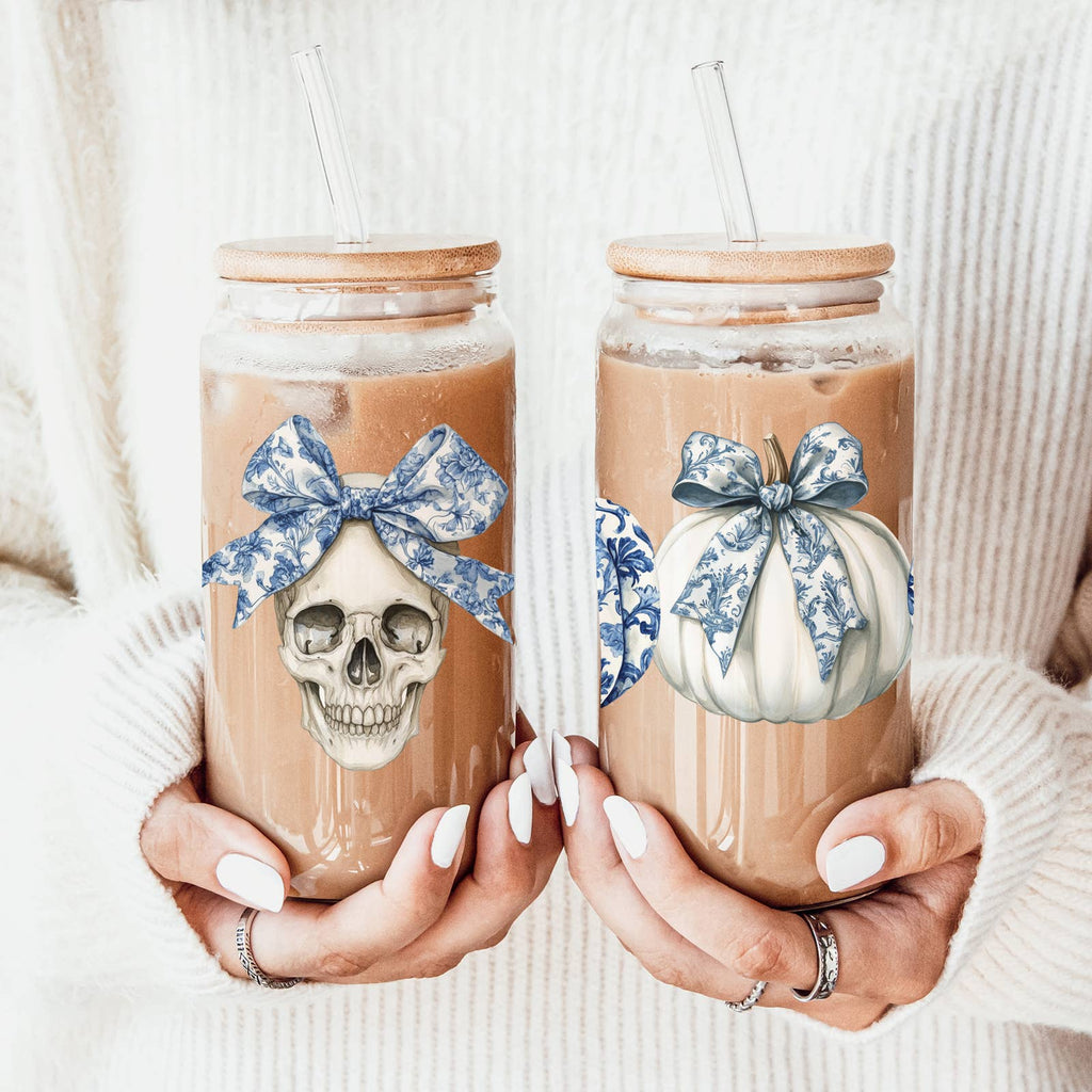 Halloween Tumblers Cute Fall Glass Cup Gifts & Kitchen Decor