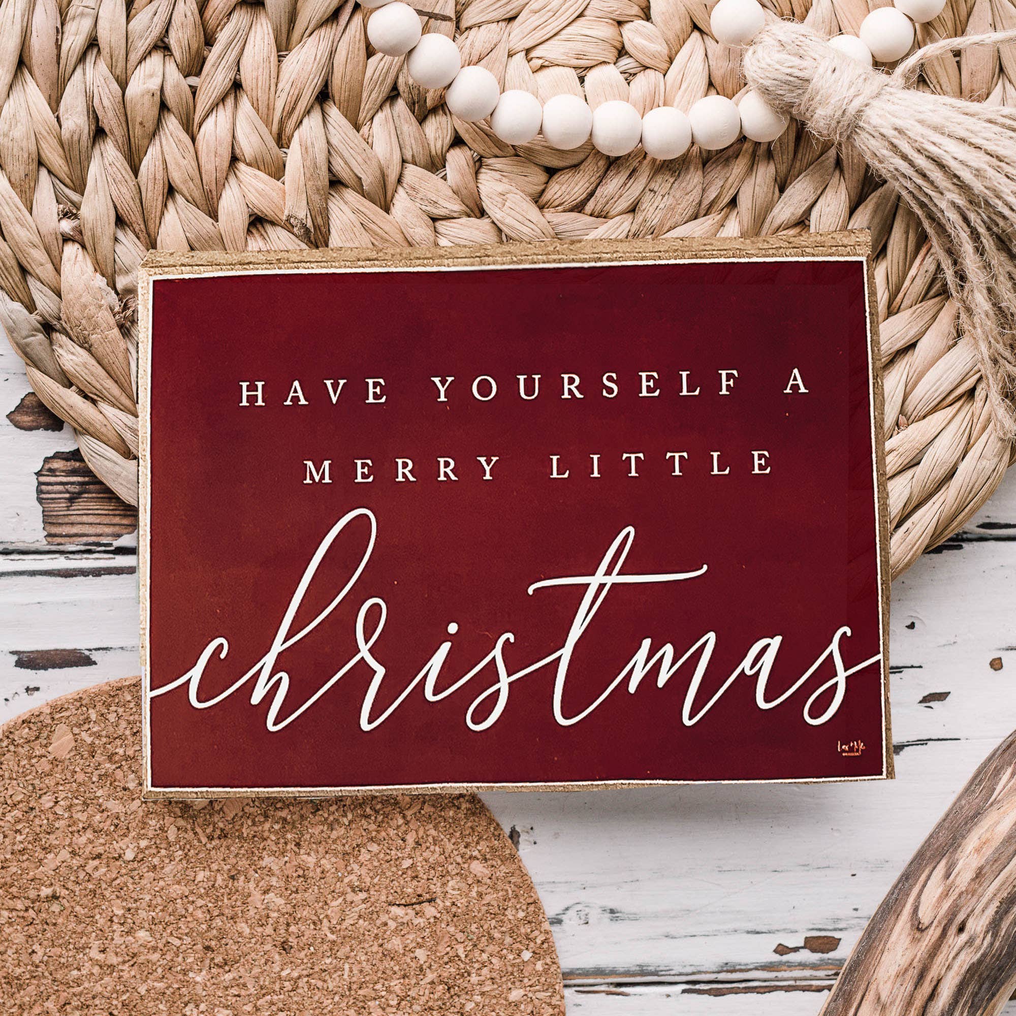 Merry Christmas to all & to all a Good Night Sign, Red Decor