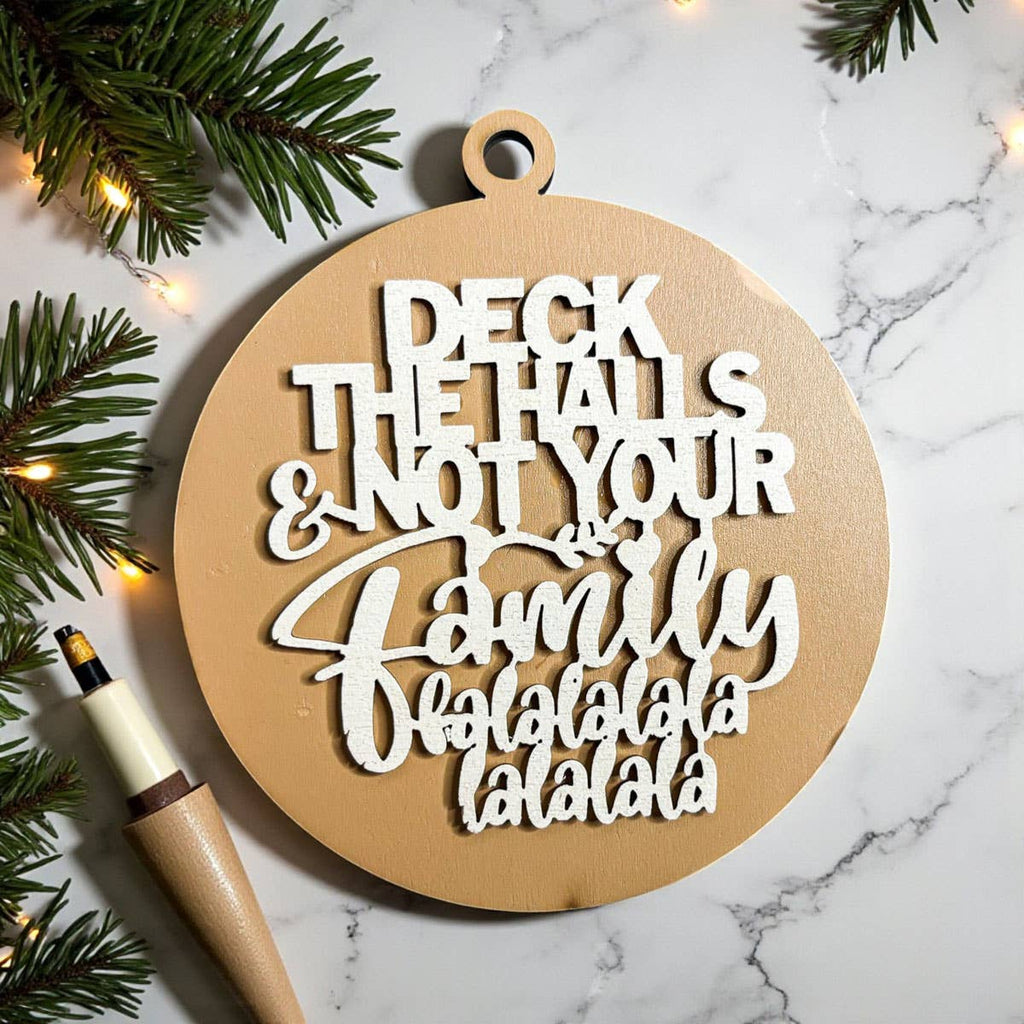 Hanging Christmas Decor + Handmade Wooden Ornament Funny