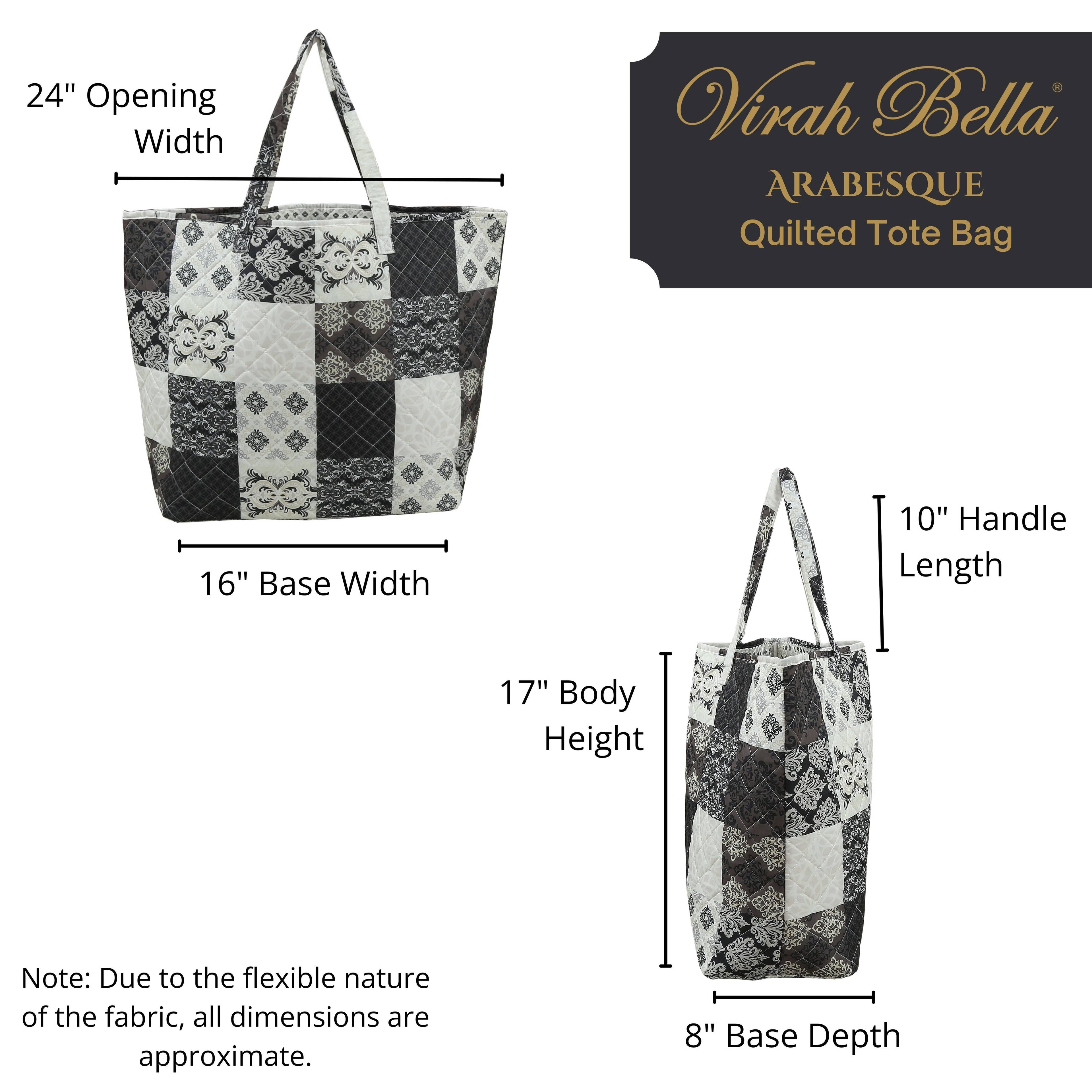 "Arabesque" Designer Quilted Tote Bag