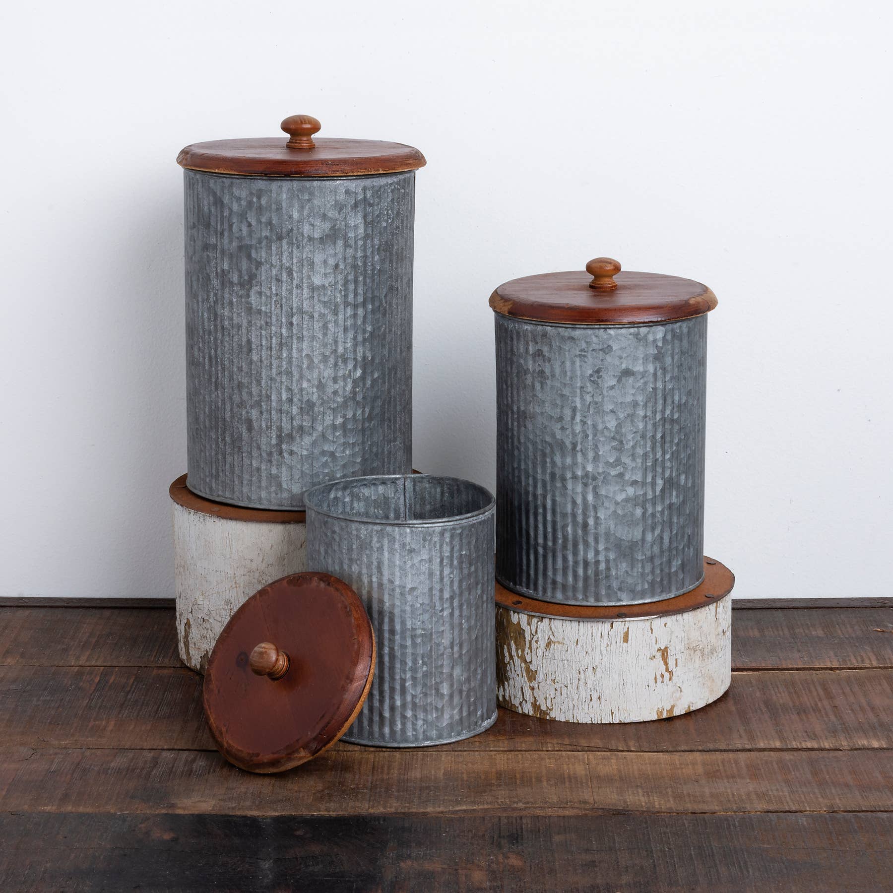 Galvanized Canister Set