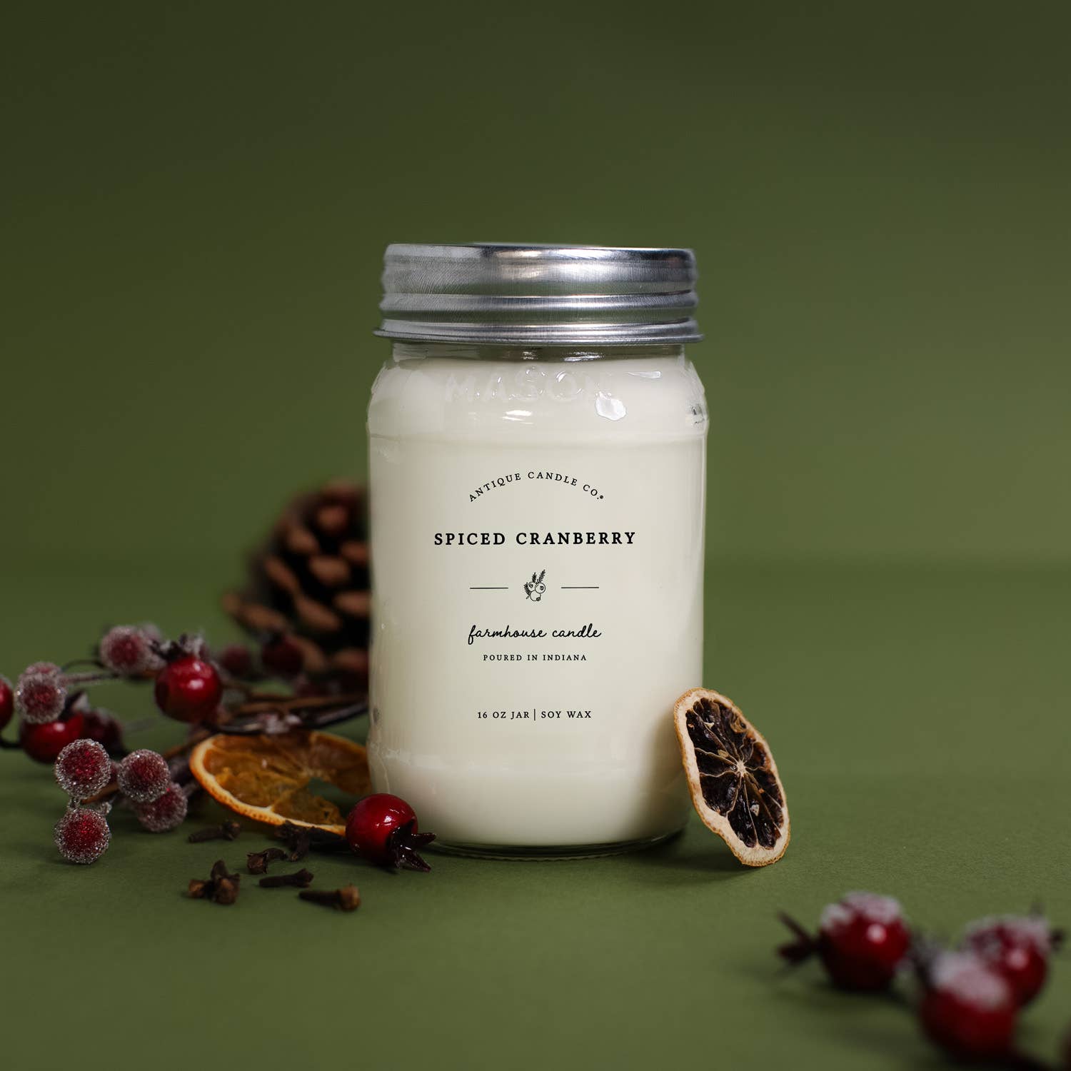 Spiced Cranberry - Soy Wax Mason Jar Candle