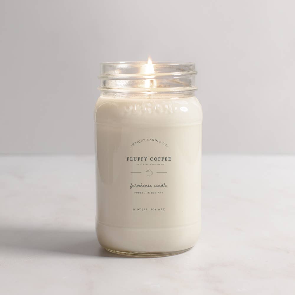 Fluffy Coffee - Soy Wax Mason Jar Candle