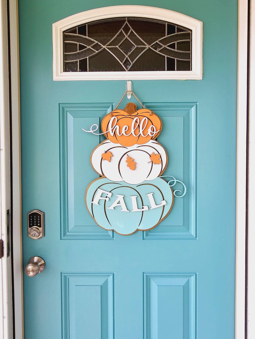 DIY Fall Stacked Pumpkins Door Hanger