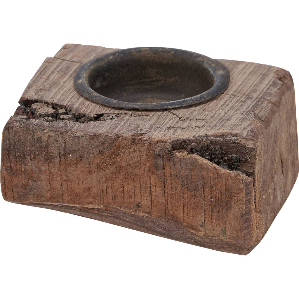 Wood Block Candle Holder
