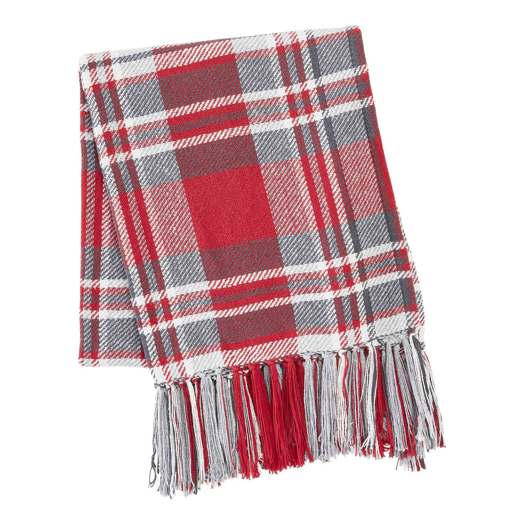Gregor Red Plaid Woven Throw Blanket 50x60