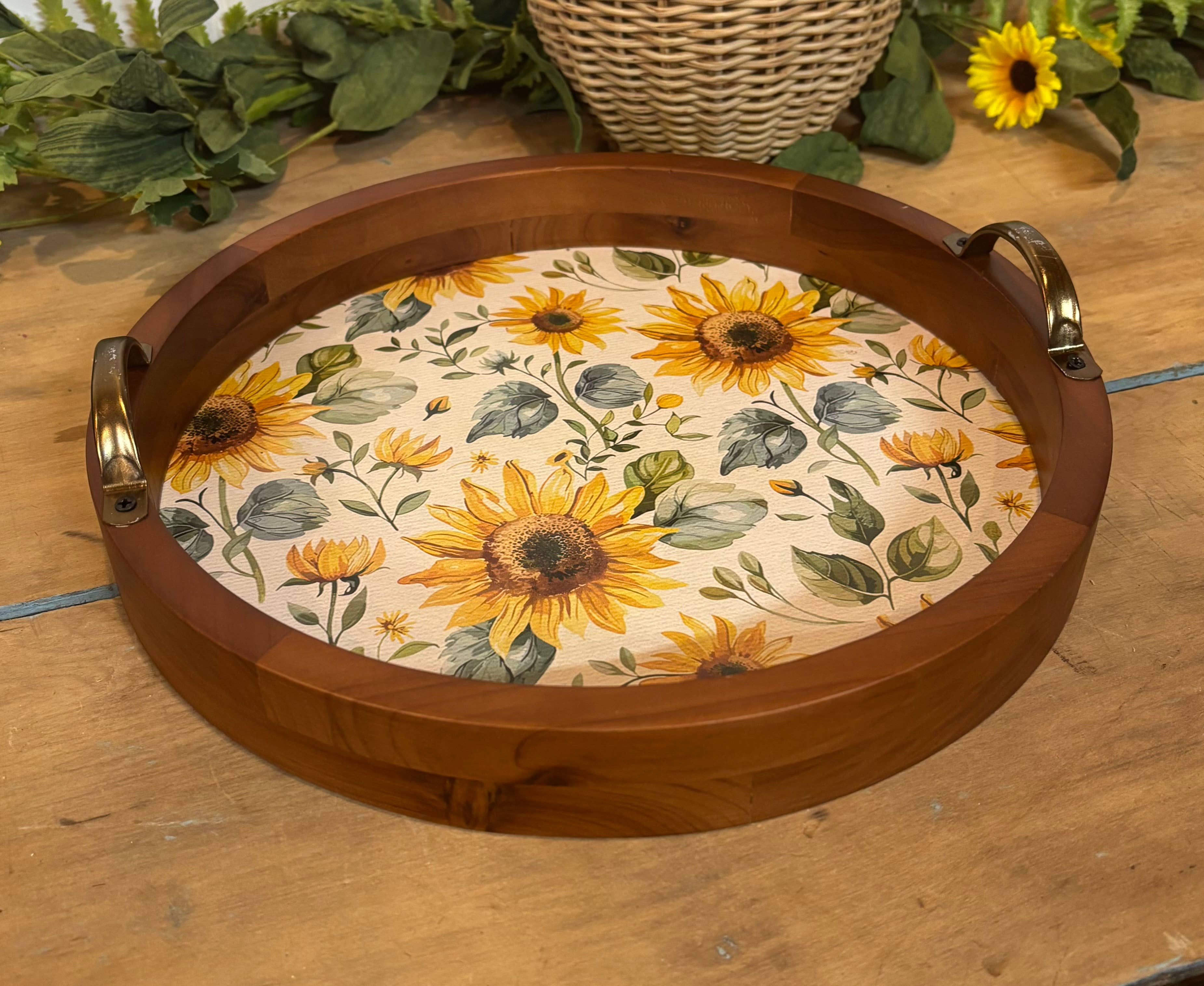 Sunflower Round Tray 12"
