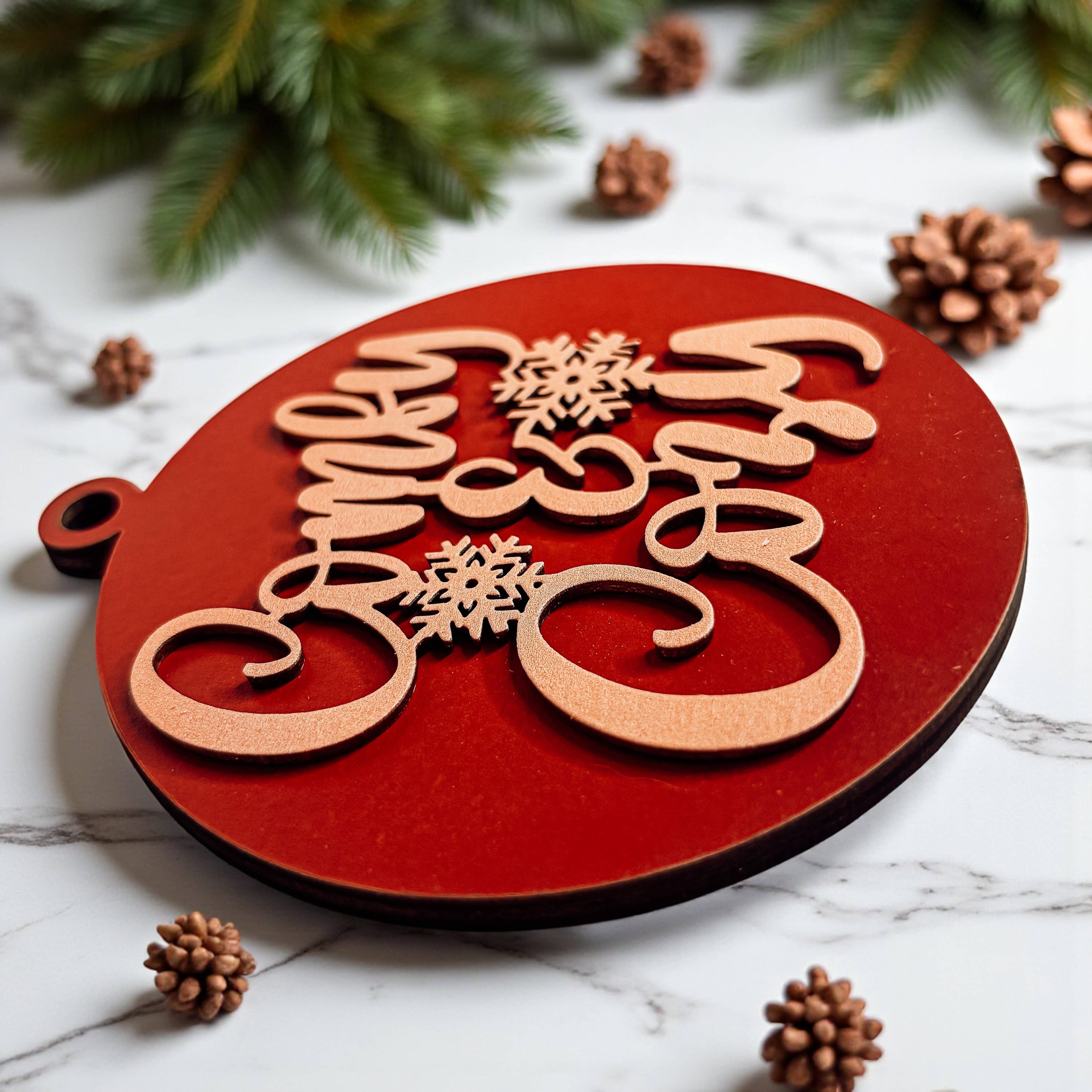 Hanging Christmas Decor + Handmade Wooden Ornament Funny